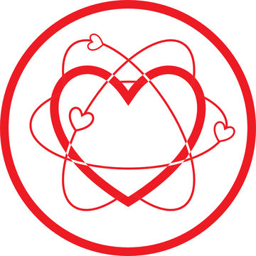 Vector heart icon. Red and white. Simply change.