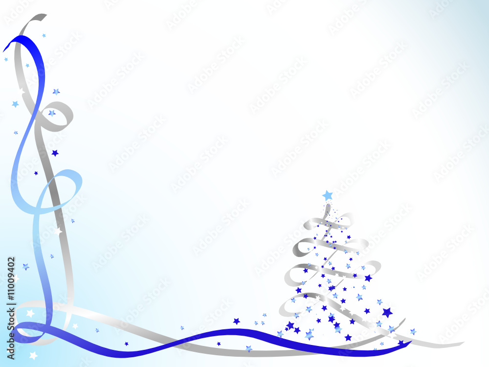 Poster Blue and silver christmas background