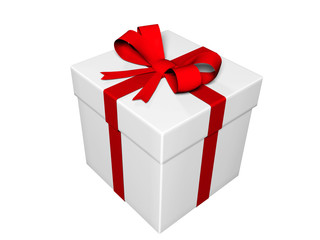 present-gift box isolated on white