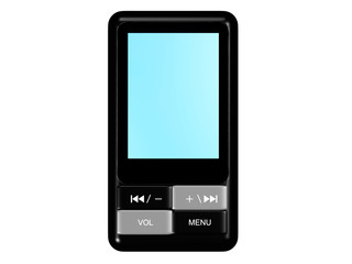 mp3 audio-video player isolated on white - front wiev