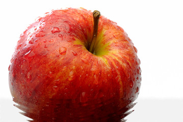 pomme rouge dans l'eau 2