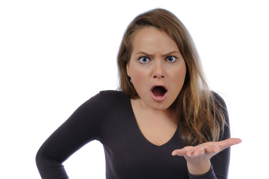 Frau b&ouml;se vorwurfsvoll aggressiv