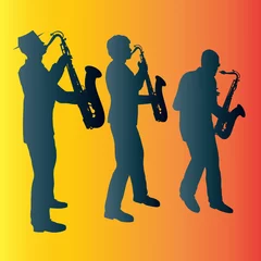 Papier Peint photo autocollant Groupe de musique Trio de saxos