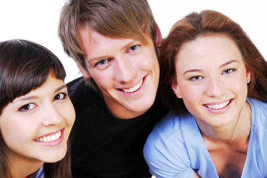 Portrait of  fun three students