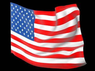 Fototapeta premium American flag with folds and waves