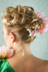 Naklejka premium evening woman coiffure