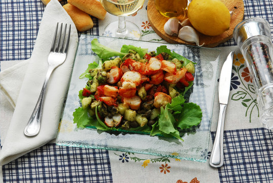 Insalata di astice con verdure - Secondi di pesce del Veneto