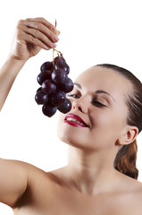 beautiful girl to pull to grape