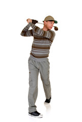 Young male golfer