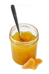 Tangerine jam with spoon