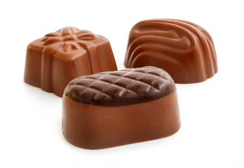 sweet chocolate candies group isolated