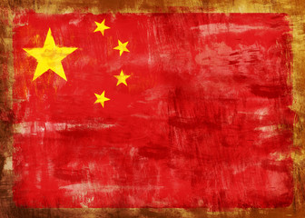 Cina old painted flag