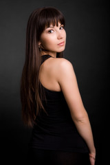 Fototapeta premium glamorous looking girl in a fancy dress