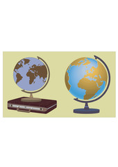 geographical globes - vector illustration