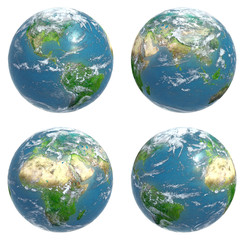 Four different views of the Earth