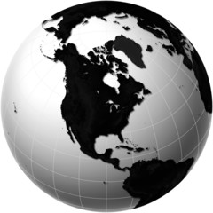 Globe showing North America