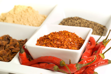 Spices in dishes