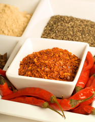 Spices in dishes