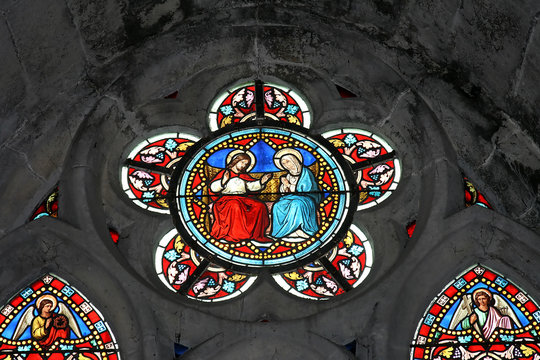 Virgin Mary And Jesus Christ (stained Glass Window)