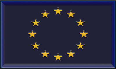 3d european union flag symbol