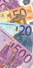 background details four euro banknotes