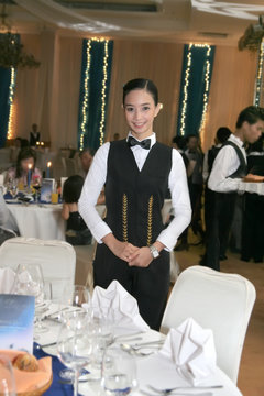 waitress in gala dinner