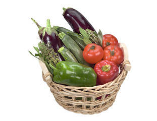 corbeille de légumes pour la ratatouille