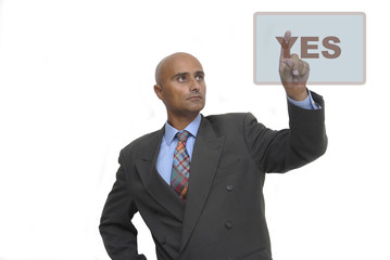 Businessman making choices