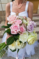 a bridal buquet closeup
