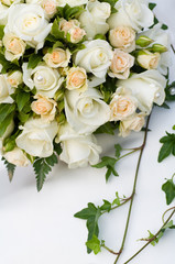 a bridal buquet closeup