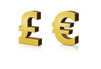 3D Pound & Euro Symbols
