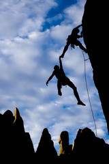 Team of climbers in danger.