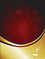 Dark Red Gold Valentines Heart