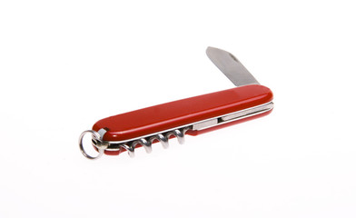 Multi purpose pen knife on white background