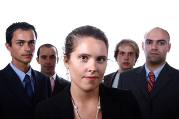business team focus on the woman