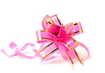 Rose small bow for embellishment of the gift.