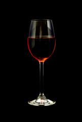 Glass With Red Wine Over black Background