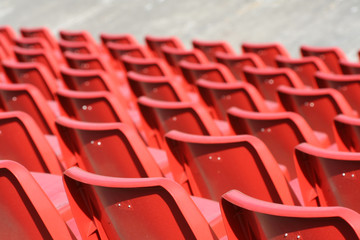 plastic red chairs