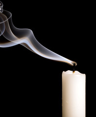 candle with smoke