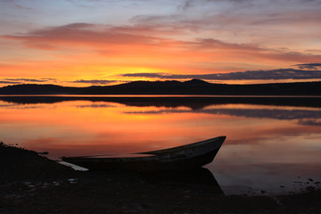 Lake Zyuratkul, decline. Southern Urals Mountains.