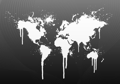 World map splatter