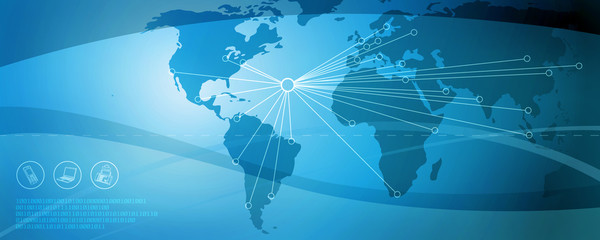 Globale Kommunikation-blau-sternfoermig © Tetastock