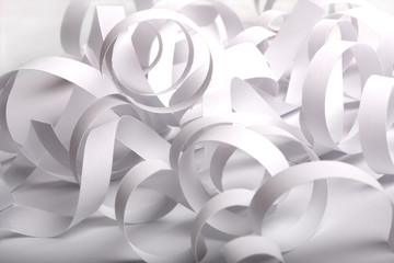 White spiral paper abstract.