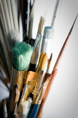 Fototapeta premium Paintbrushes with White Background