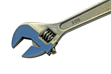 clef à molette sur fond blanc