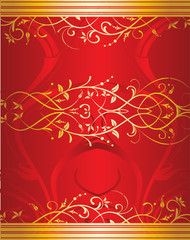 floral or et rouge diademe