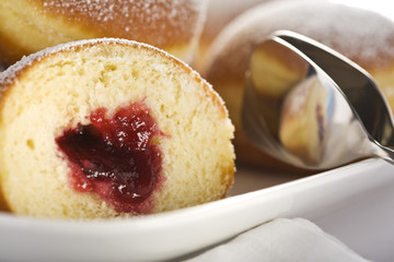 bismarck doughnuts close-up