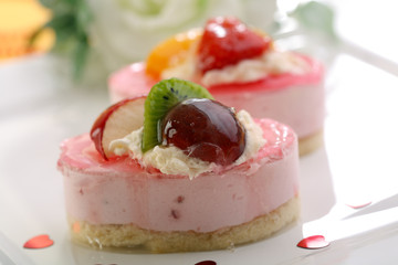 Valentine's day theme - Cake with fresh fruits