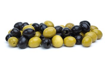 Some green with pit and black pitted olives