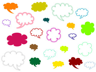 colorful set of comics speech bubbles